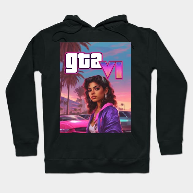 GTA 6 Hoodie by Buff Geeks Art